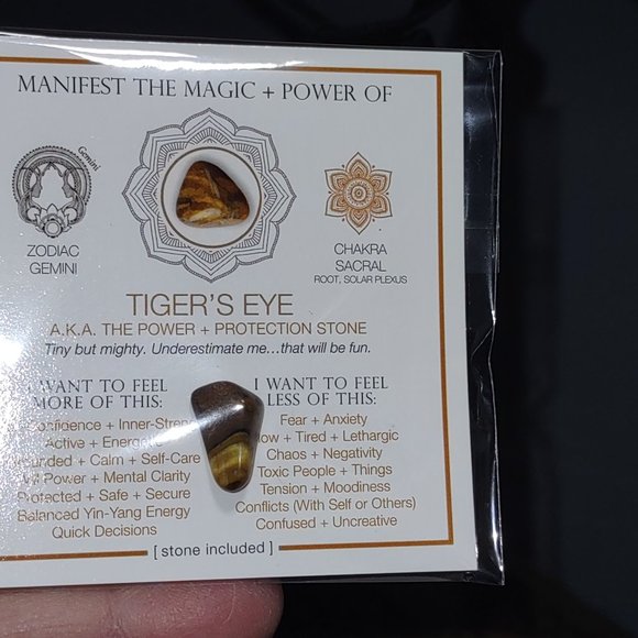 Crystal with Information Card -TIGER'S EYE - THE POWER AND PROTECTION STONE - Picture 1 of 1